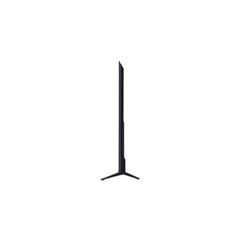 Front view and side view of LG UHD AI  UA8450 4K Smart TV showing its length, width, height, and depth dimensions.