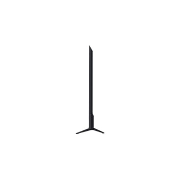 Front view and side view of LG UHD AI  UA8450 4K Smart TV showing its length, width, height, and depth dimensions.