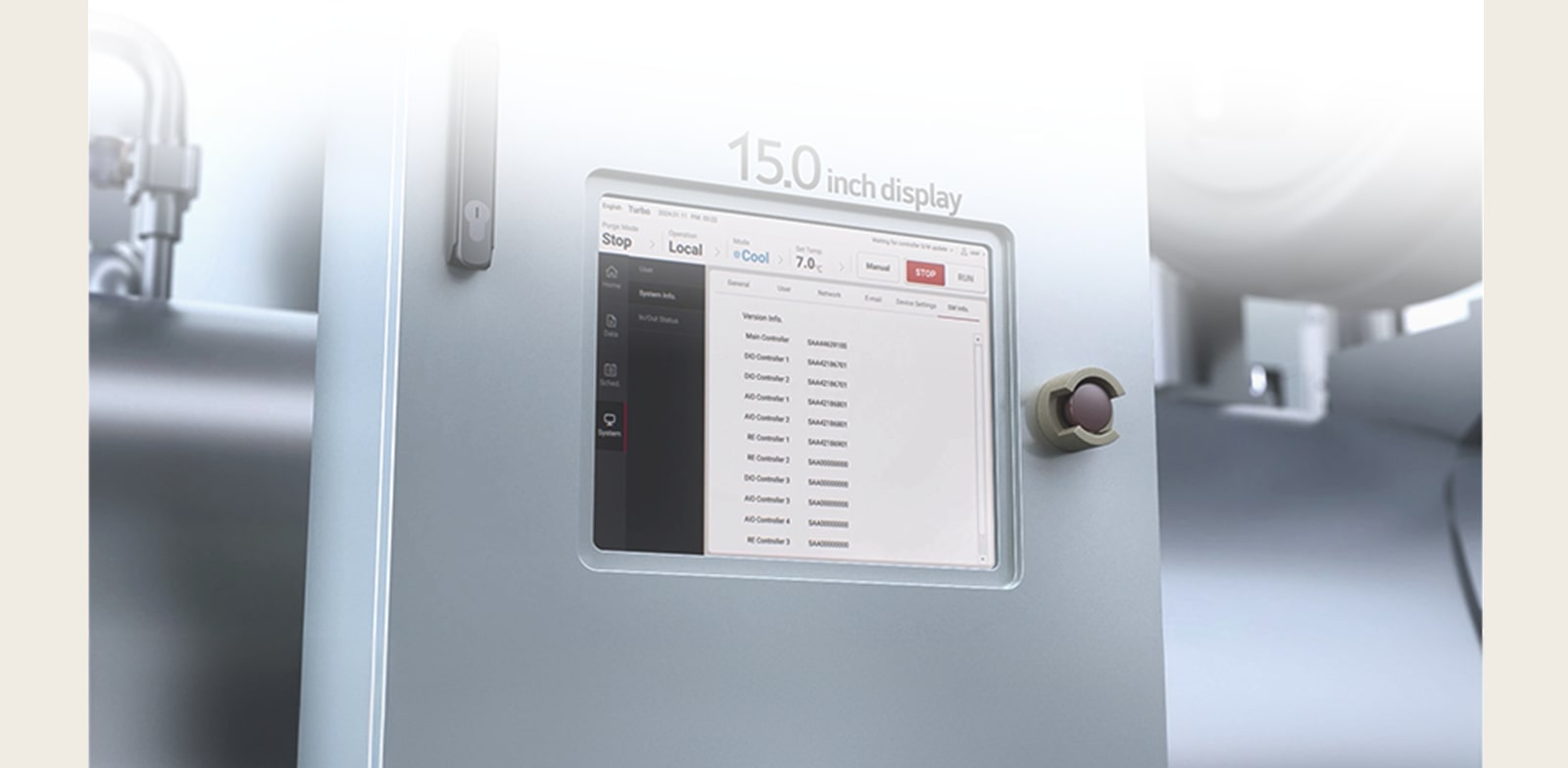 Bộ điều khiển từ xa BECON Cloud của LG mang đến khả năng giám sát từ xa không dây và nâng cấp phần mềm liền mạch thông qua công cụ AI. Công nghệ AI tiên tiến của LG không chỉ hỗ trợ quản lý hệ thống hiệu quả mà còn sử dụng máy học để dự đoán và ngăn ngừa các sự cố đột ngột, đảm bảo hoạt động của hệ thống luôn ổn định và đáng tin cậy.