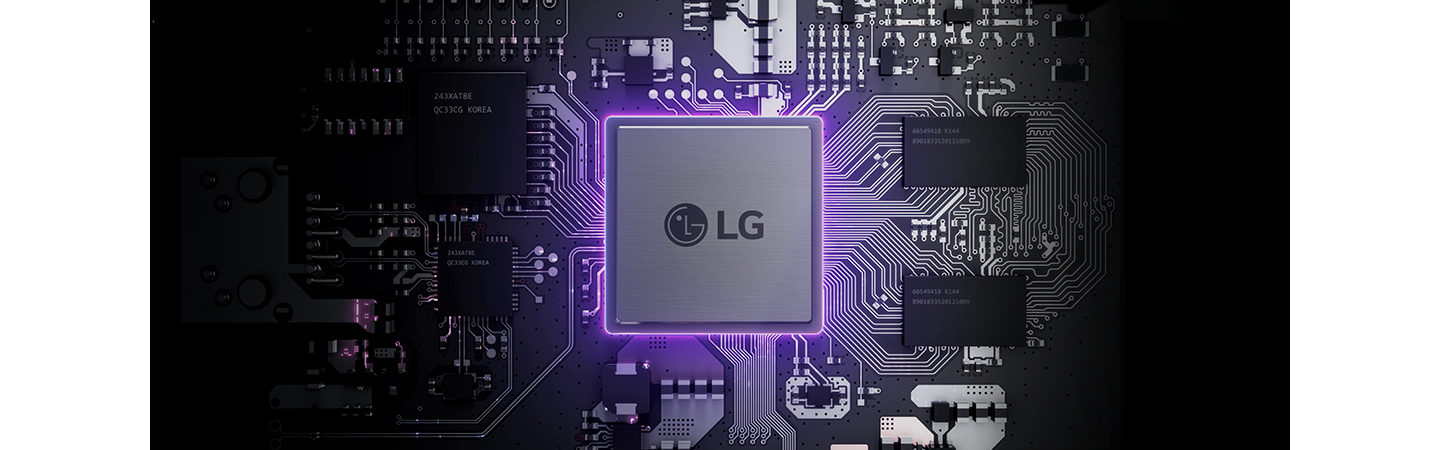 Hình ảnh kết xuất cho thấy chip AI của LG được sắp xếp dày đặc với nhiều thành phần khác nhau.