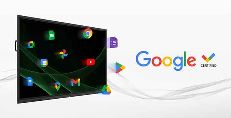 Bảng kỹ thuật số tương tác của LG là màn hình có Chứng nhận Google, vì vậy người dùng có thể thuận tiện truy cập nhiều dịch vụ khác nhau của Google trên đó.