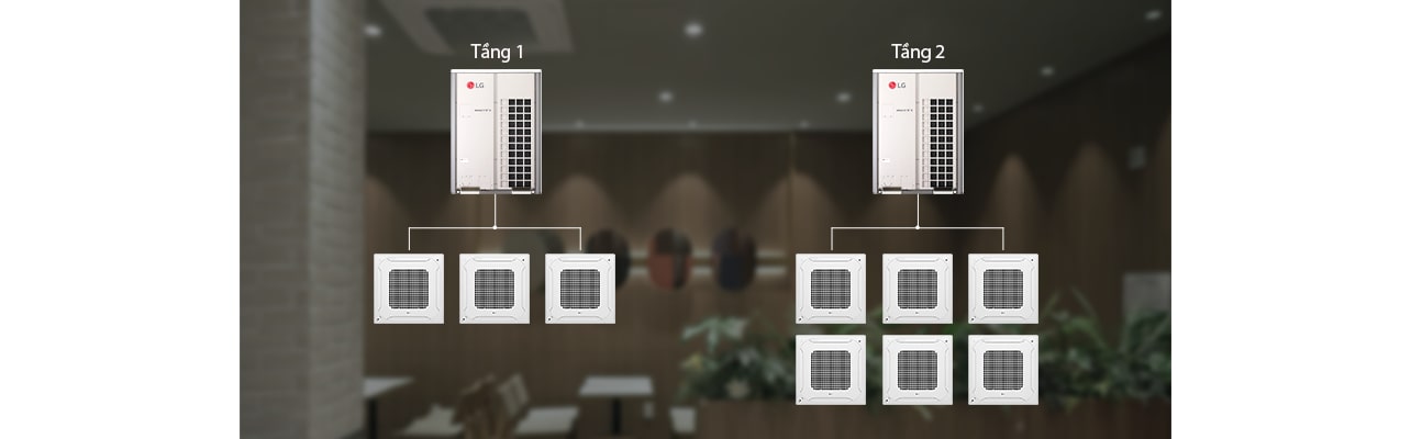 Multi V được lắp đặt ở tầng 1 và tầng 2