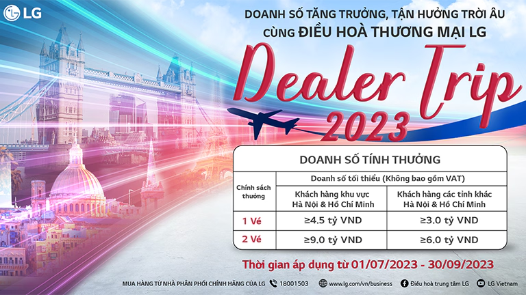 Nhận vé du lịch miễn phí khi đạt doanh số với chương trình “Du lịch Châu Âu cùng Điều hòa thương mại LG”