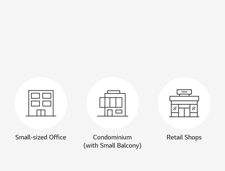 An image expressing the spaces where Multi V S can be installed as icons.