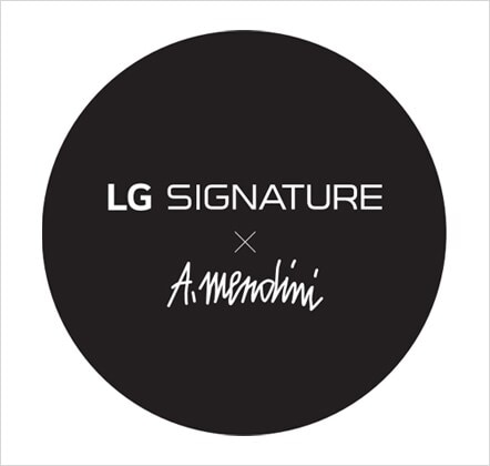 Logo of collaboration between LG SIGNATURE and Alessandro Mendini.