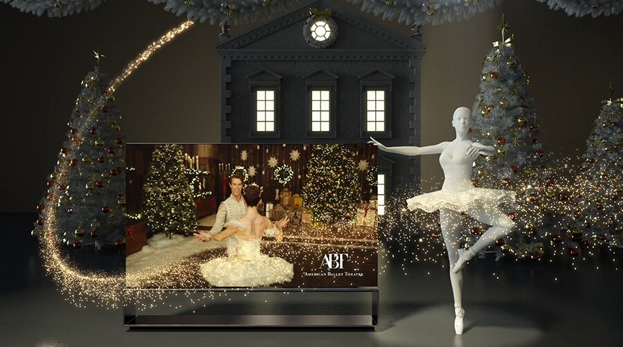 The Nutcracker of American Ballet Theatre is displayed on the LG SIGNATURE OLED 8K.
