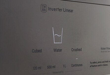 close shot of inverter linear of lg signature refrigerator