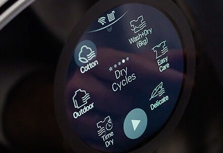 close shot of quick circle for operation of lg signature washing machine