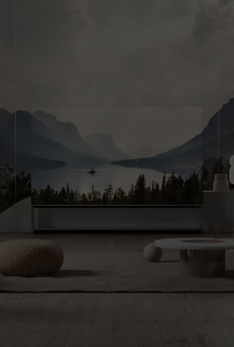 LG SIGNATURE OLED 8K TV blends into the background for a deceptively true-to-life scenery.