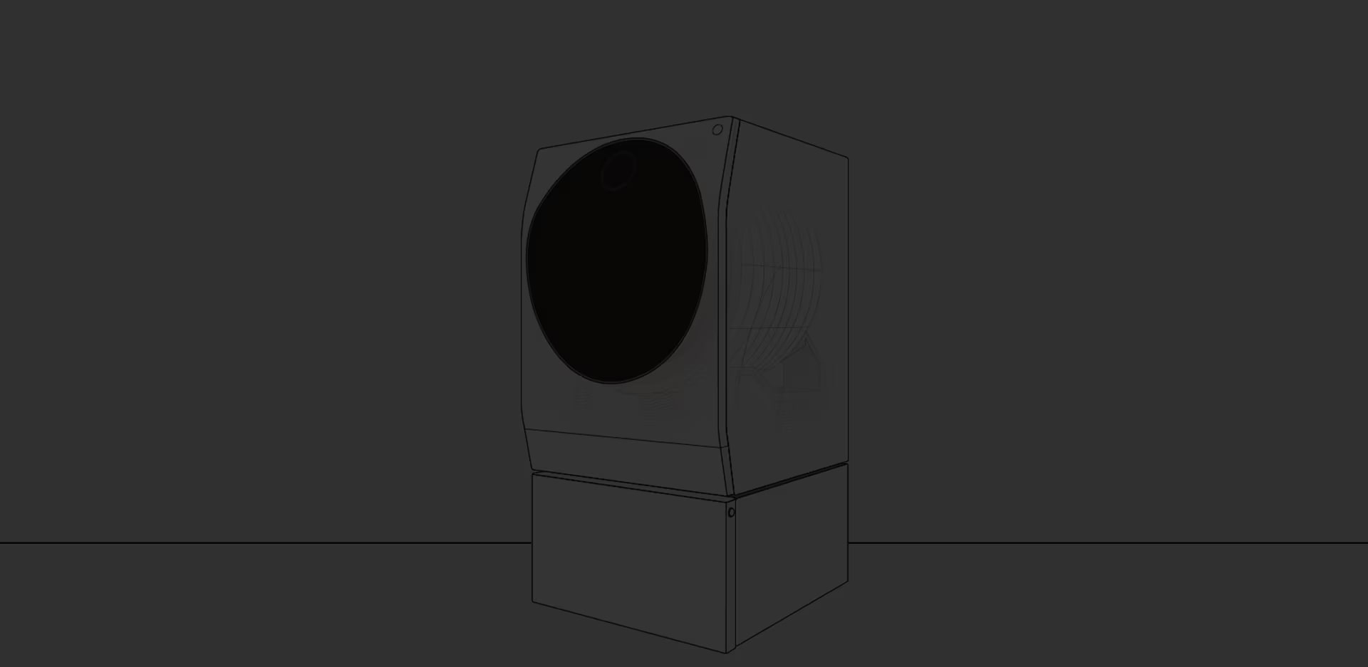 An infographic picture of LG SIGNATURE Washing Machine showing its dimension of the black door