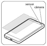 não cobrir o sensor com películas