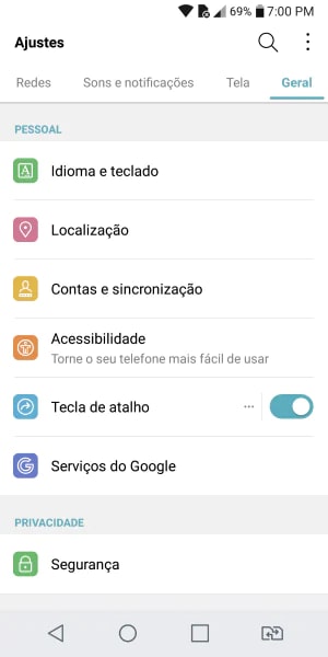 Cadastro da conta google