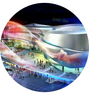 Complex mall outdoor area