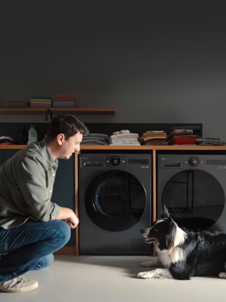 A man and dog