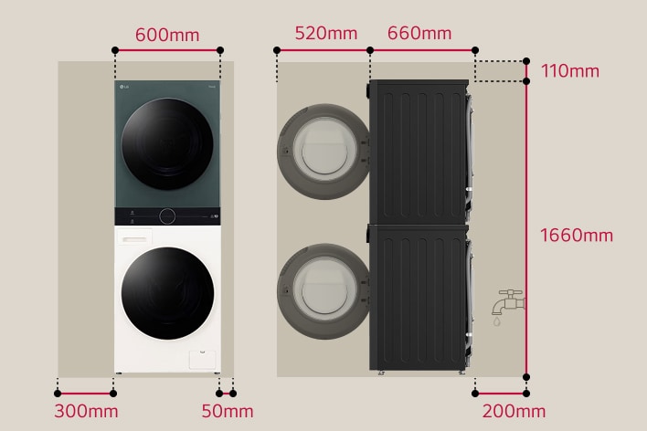 LG WashTowers Dimension