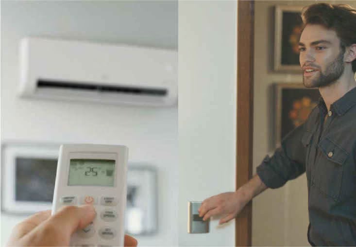 Subir el AA 1°C / Apagar aparatos