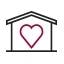 Heart icon in the house