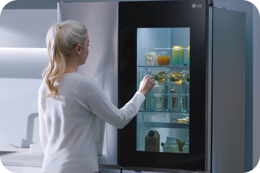 This is an image of knocking on the Instaview Fridge Freezers