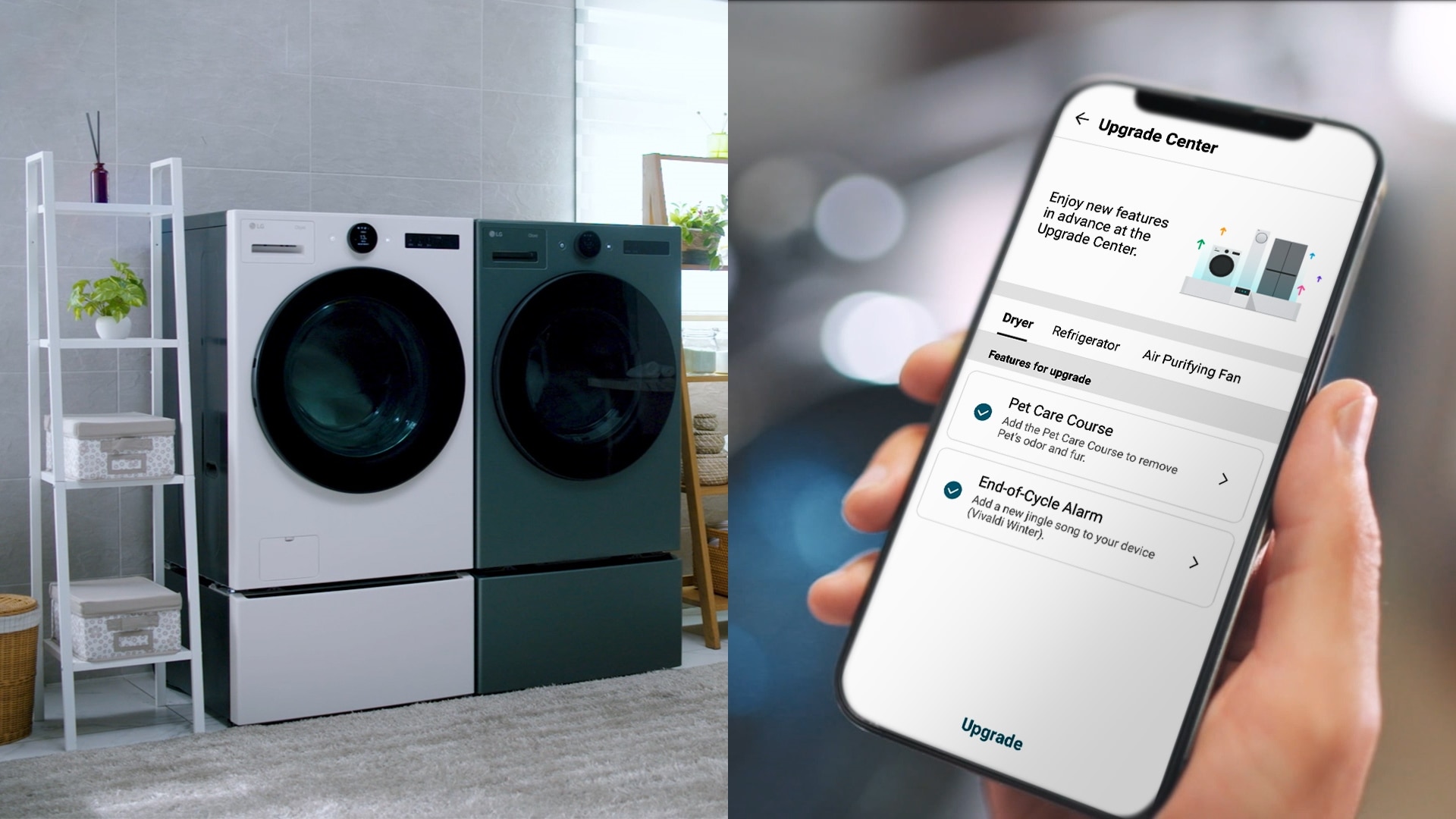 LG Upgradeable Appliances connect with LG ThinQ.