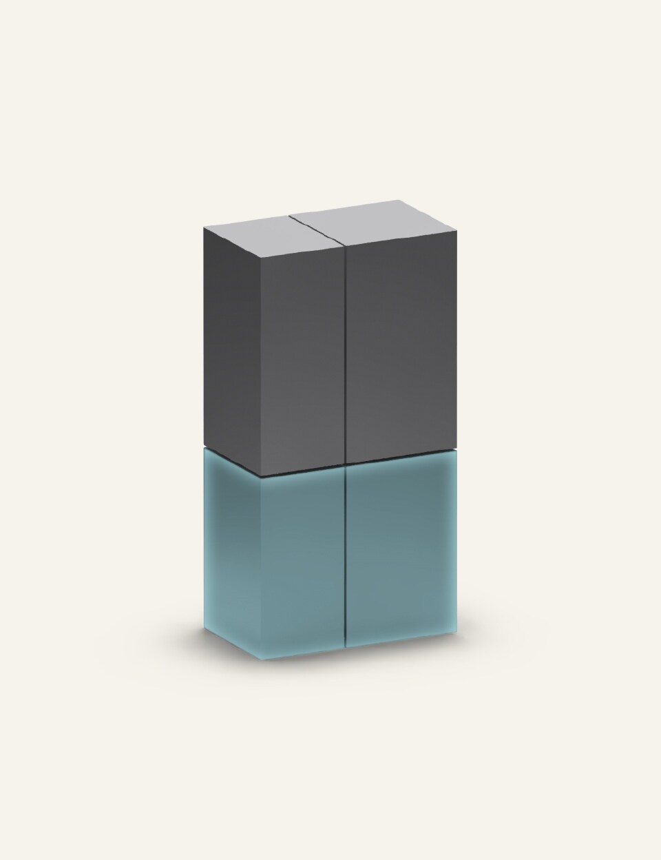 A diagram showing the size of a multi-door refrigerator