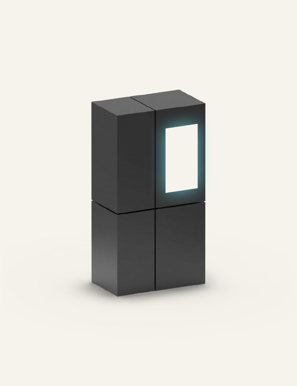 A diagram showing the size of a see-through fridge