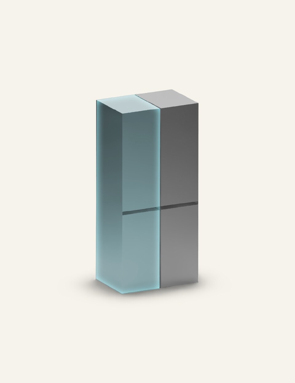A diagram showing the size of side-by-side refrigerators