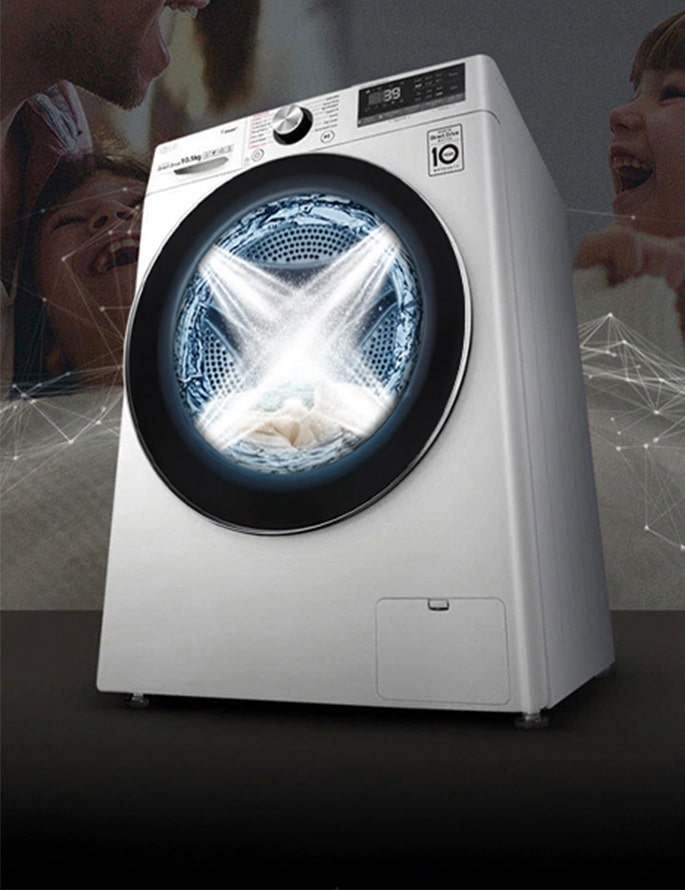 LG washing machine with TurboWash 360 inverter pump.