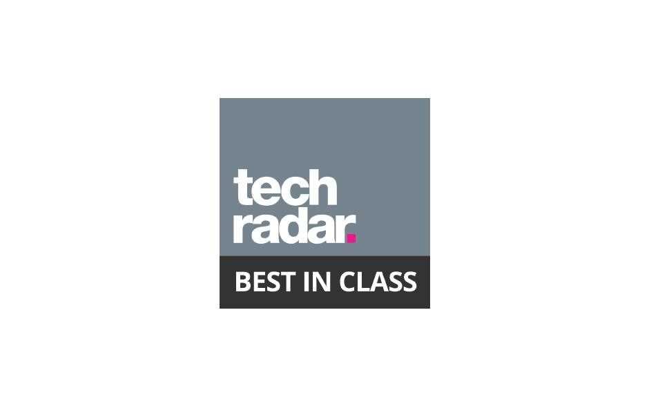 TechRadar best in class award, awarded to LG OLED 65 C8  TV on white background