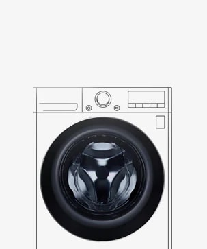 The image of the washing machine with the Tempered Glass Door clearly visible.