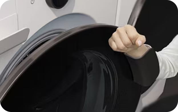 Washer/Dryer Easy Handle that allows the door to be opened and closed easily using the wrist or back of the hand