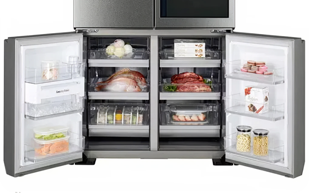 Refrigerator inner drawers sliding out automatically