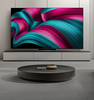 LG OLED TV displayed in a modern living room