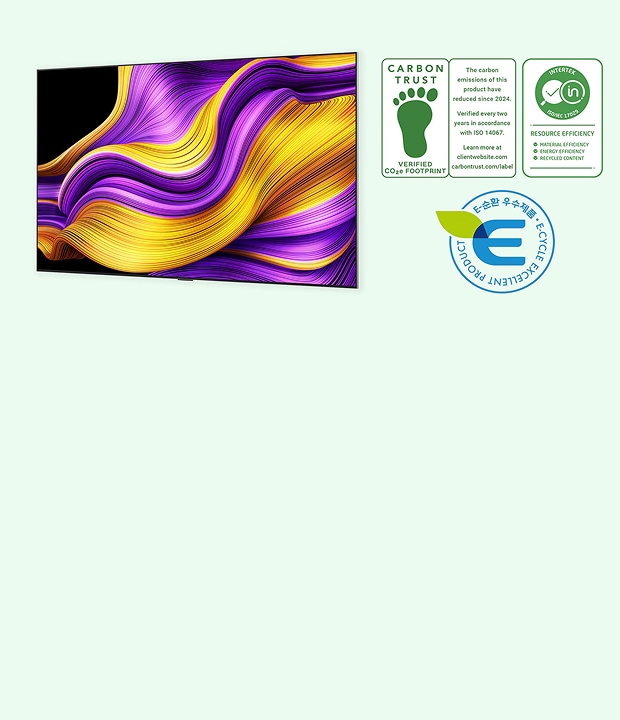 An LG TV showcasing vibrant visuals for sustainable innovation.