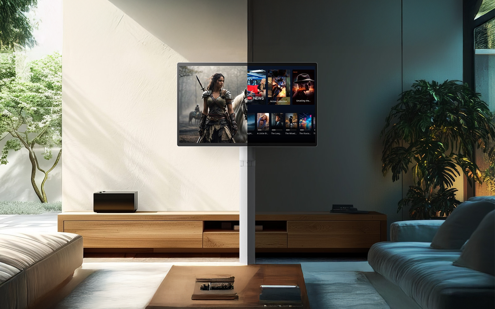 LG 360 monitor in the living room