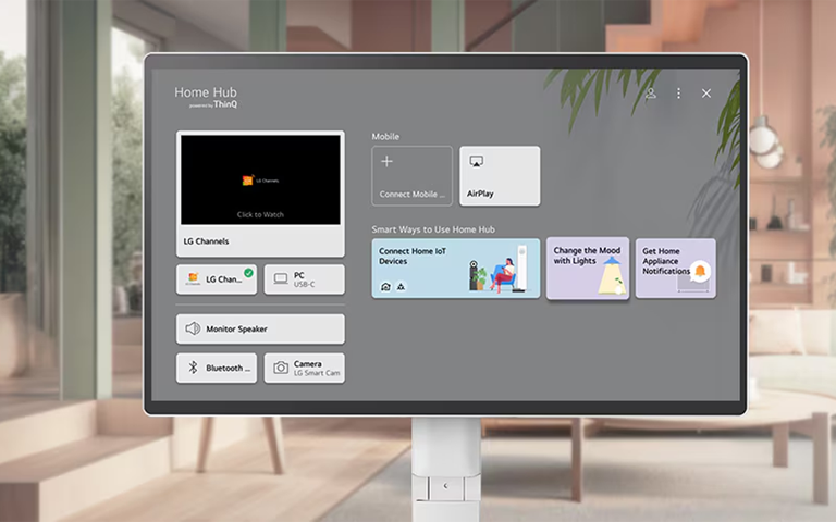 Stay connected to other devices with LG ThinQ.