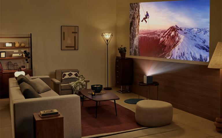 Living room with LG projector