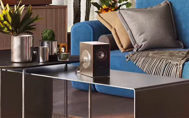 LG 4k projecter on the living room table