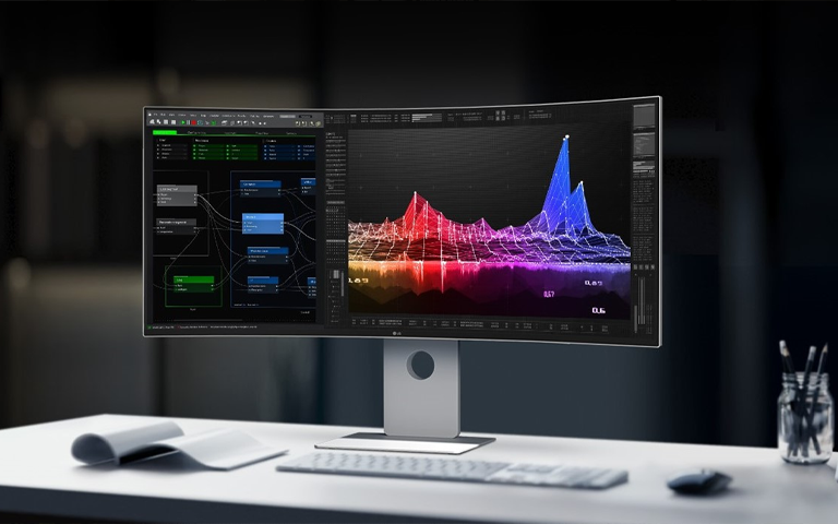 Front view of LG's curved monitor