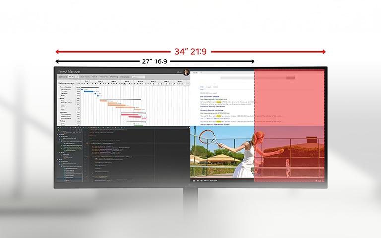Width of LG Curved Monitor