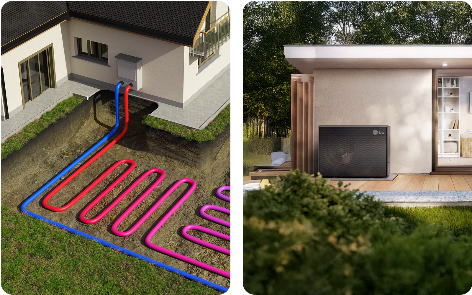 Illustration explaining LG's heating and cooling system