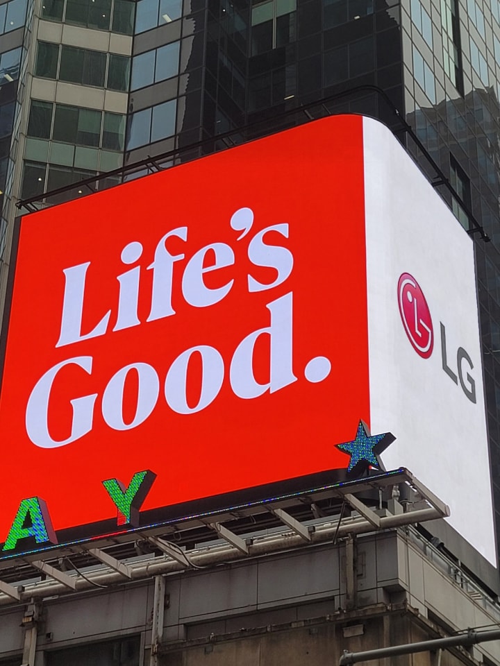 LG's new logo being exposed to DOOH