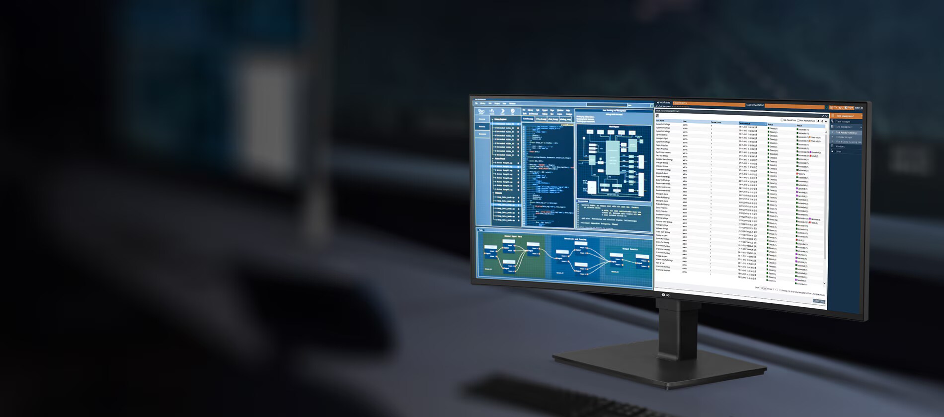 34BN77C az asztalra van helyezve és megtekintheti az eszköz kulcsfontosságú tulajdonságait