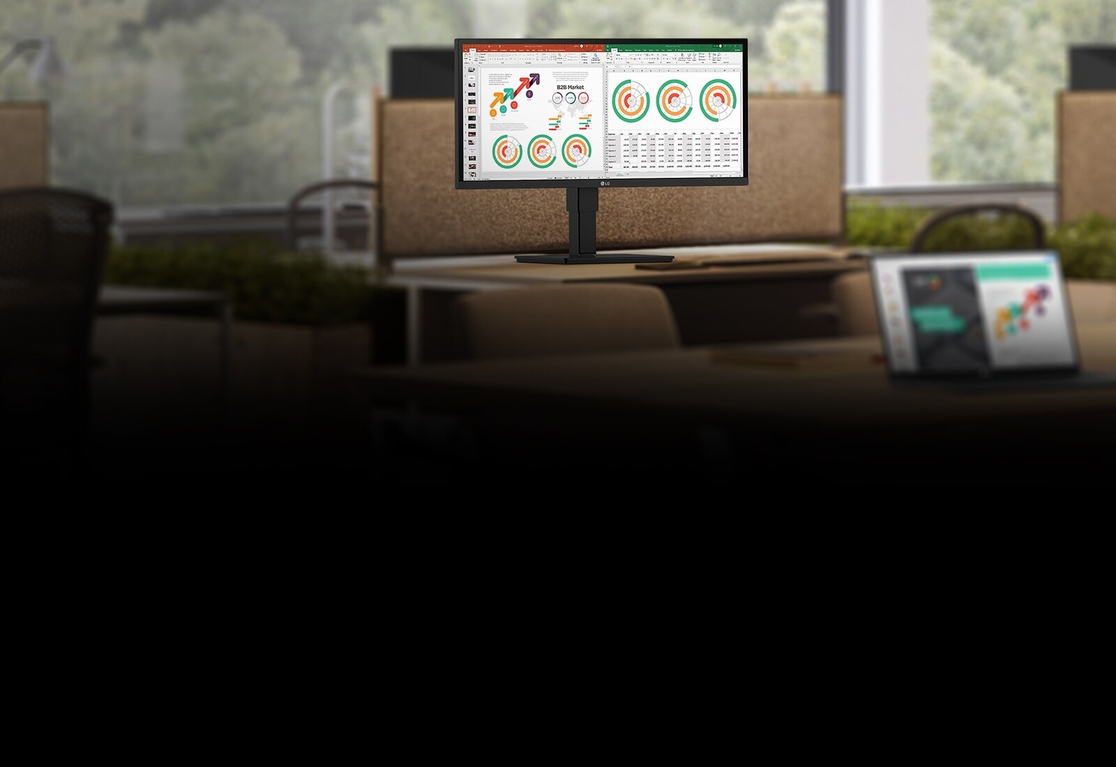 34BN770 az asztalra van helyezve és megtekintheti az eszköz kulcsfontosságú tulajdonságait