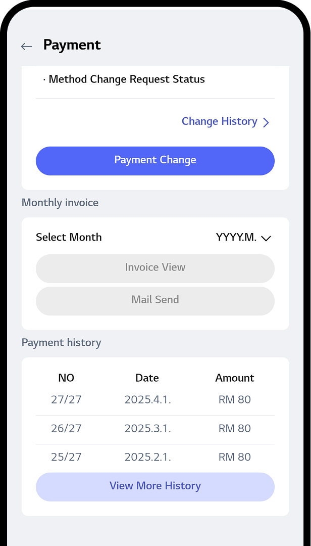 Mobile screen showing step to check payment info