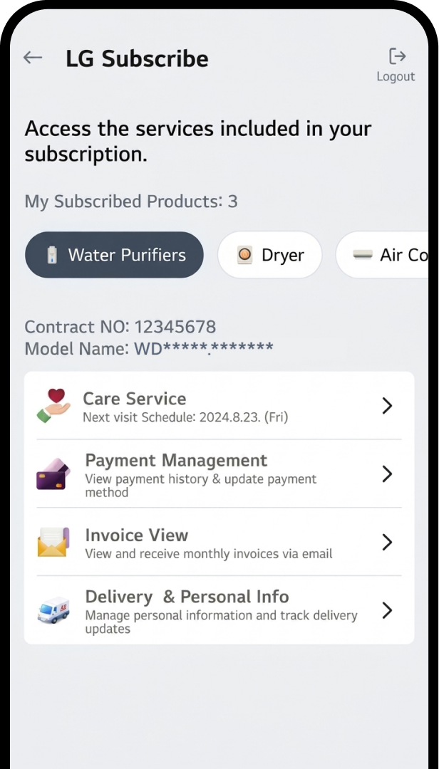 Mobile screen showing step to check subscriptions
