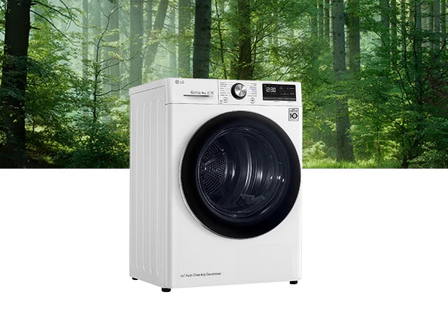 Zdjęcie przedstawiające Suszarka z pompą ciepła LG DUAL Inverter Heat Pump™.