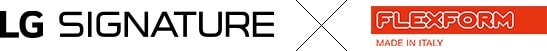 Logotypen över samarbetet mellan LG SIGNATURE och Flexform.
