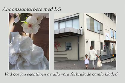En miniatyrbild som visar en bild av blommor och en kvinna som går någonstans med ett barn.