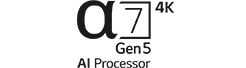 Logotyp för a7 gen5 4K AI-processor
