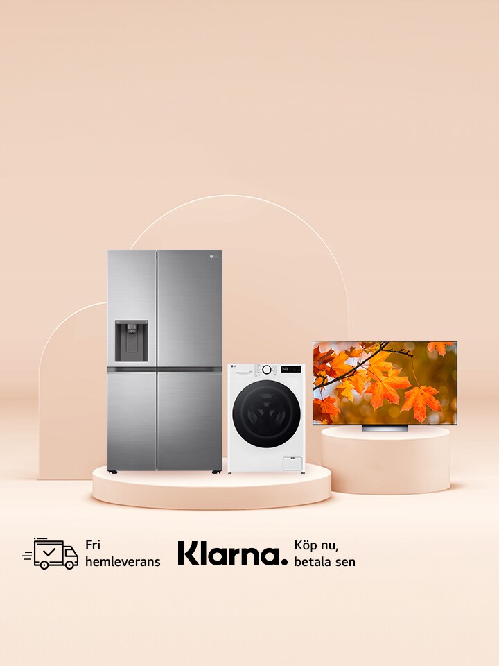 Bild på LG-produkter som finns med i kampanjen